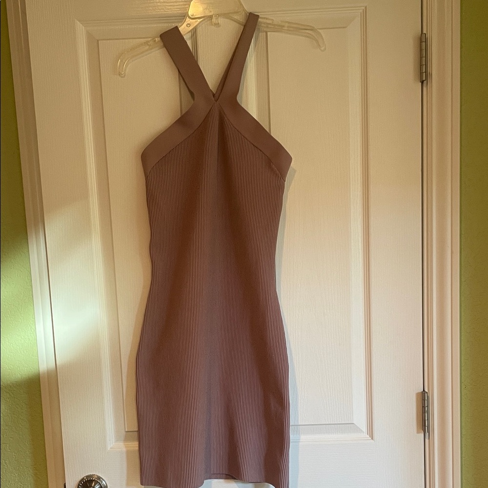 Babaton Mauve Halter Midi Dress L